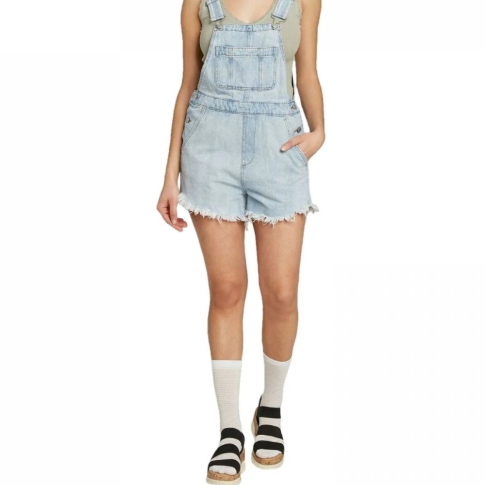 Light Blue Denim Shortalls Size XXL